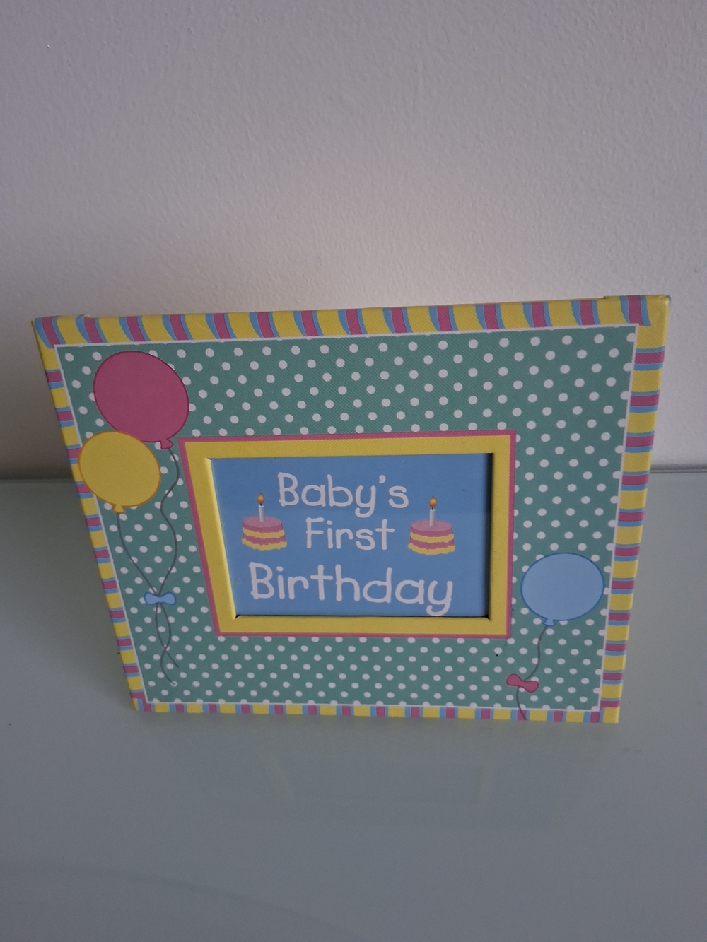 Baby's First Birthday Polka Dot Photo Frame - Pastel Multicolor